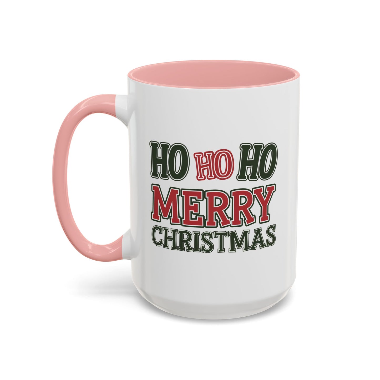 Christmas Mug - Ho Ho Ho Merry Christmas Green & Red Text