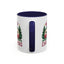 Christmas Mug - Merry Christmas Maroon Text Camper Trees