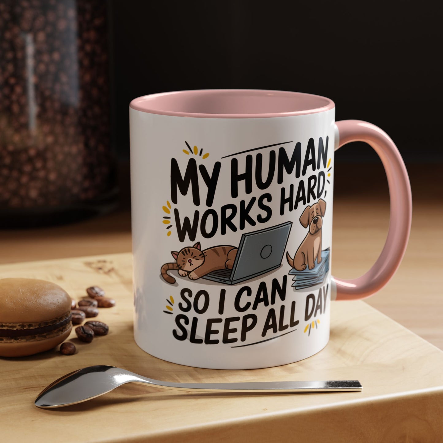 Animal Mug - My Human Works Hard