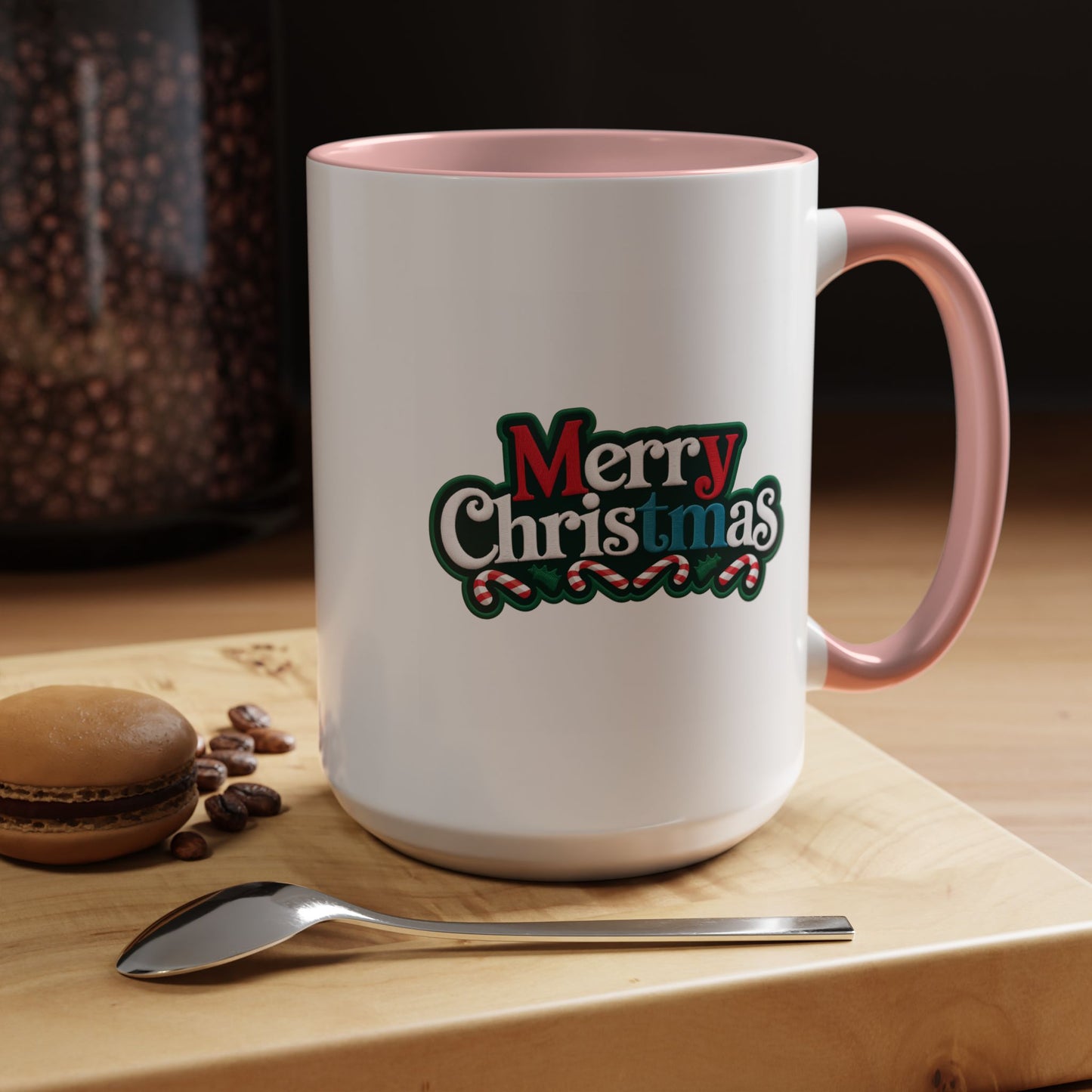Christmas Mug - Merry Christmas White Red & Blue Text