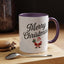 Christmas Mug - Merry Christmas Black Text Santa Present