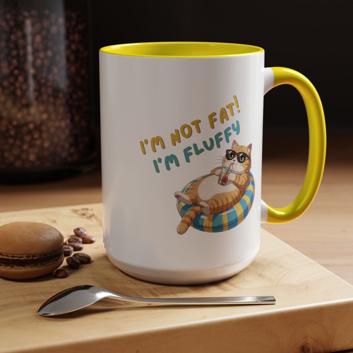 Humor Mug - I'm Not Fat I'm Just Fluffy Cat