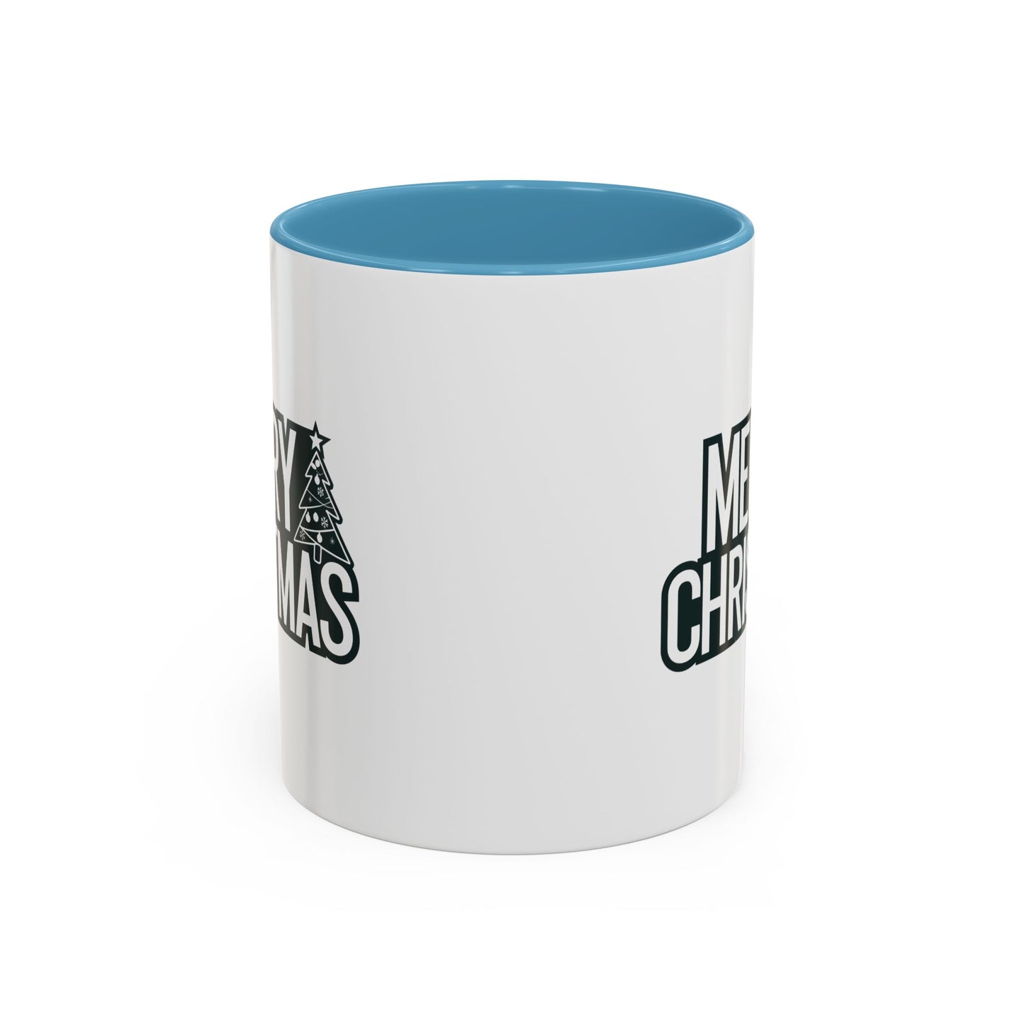 Christmas Mug - Merry Christmas White & Black Text Tree