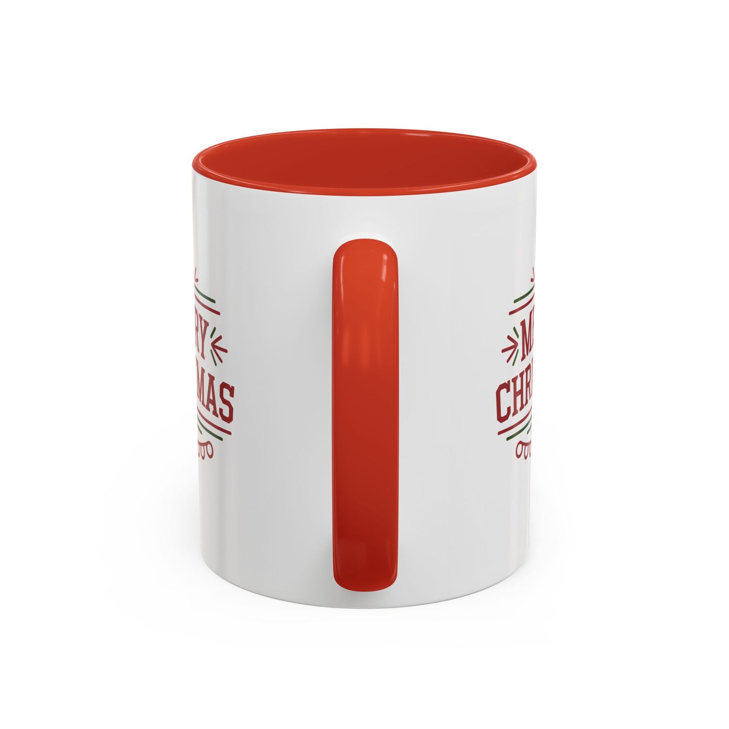 Christmas Mug - Merry Christmas Maroon Text Tree Star