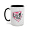 Valentine's Day Mug - Love You Heart Arrows