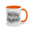 Christmas Mug - Merry Christmas Black Text Colored Lights
