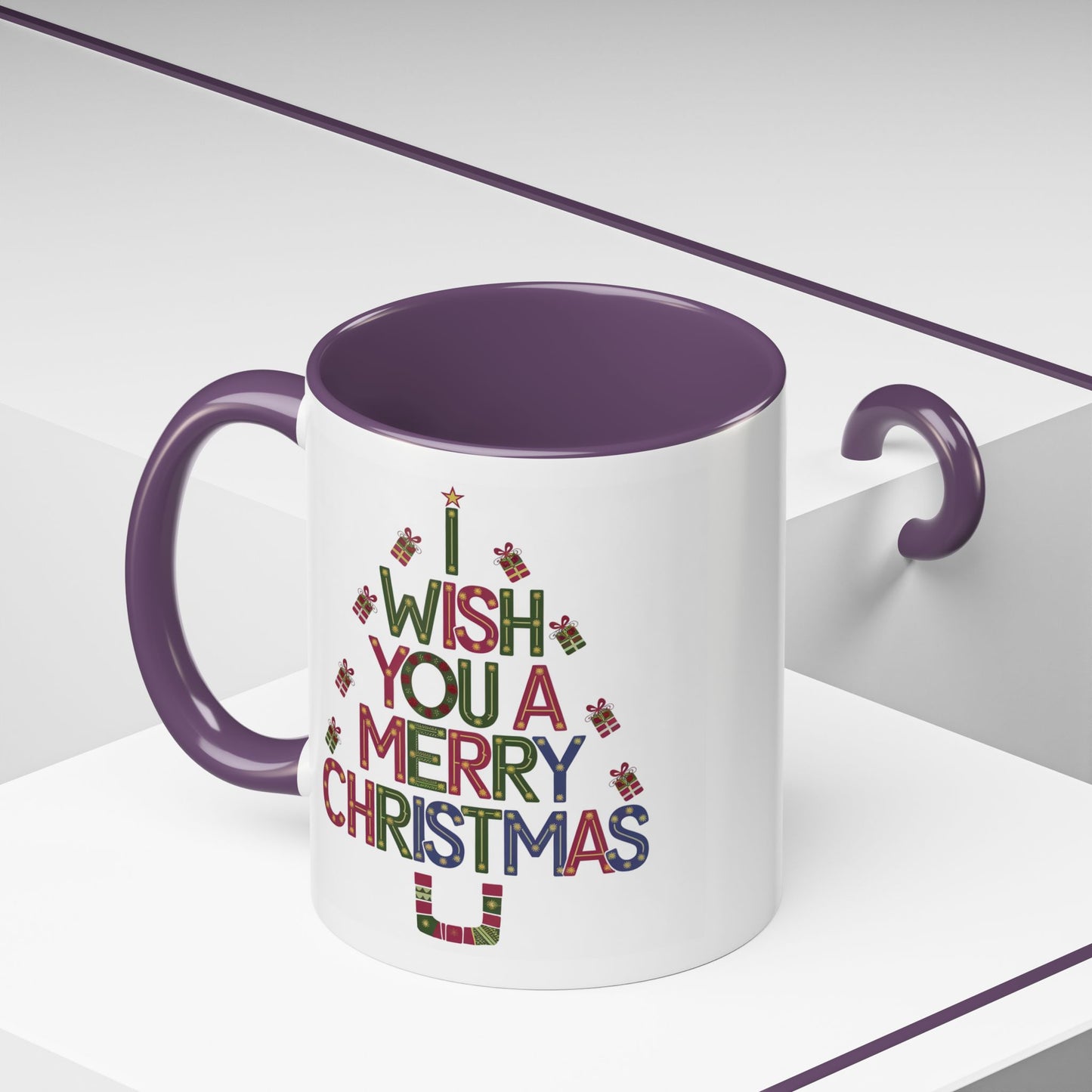 Christmas Mug - I Wish You a Merry Christmas Present Treee