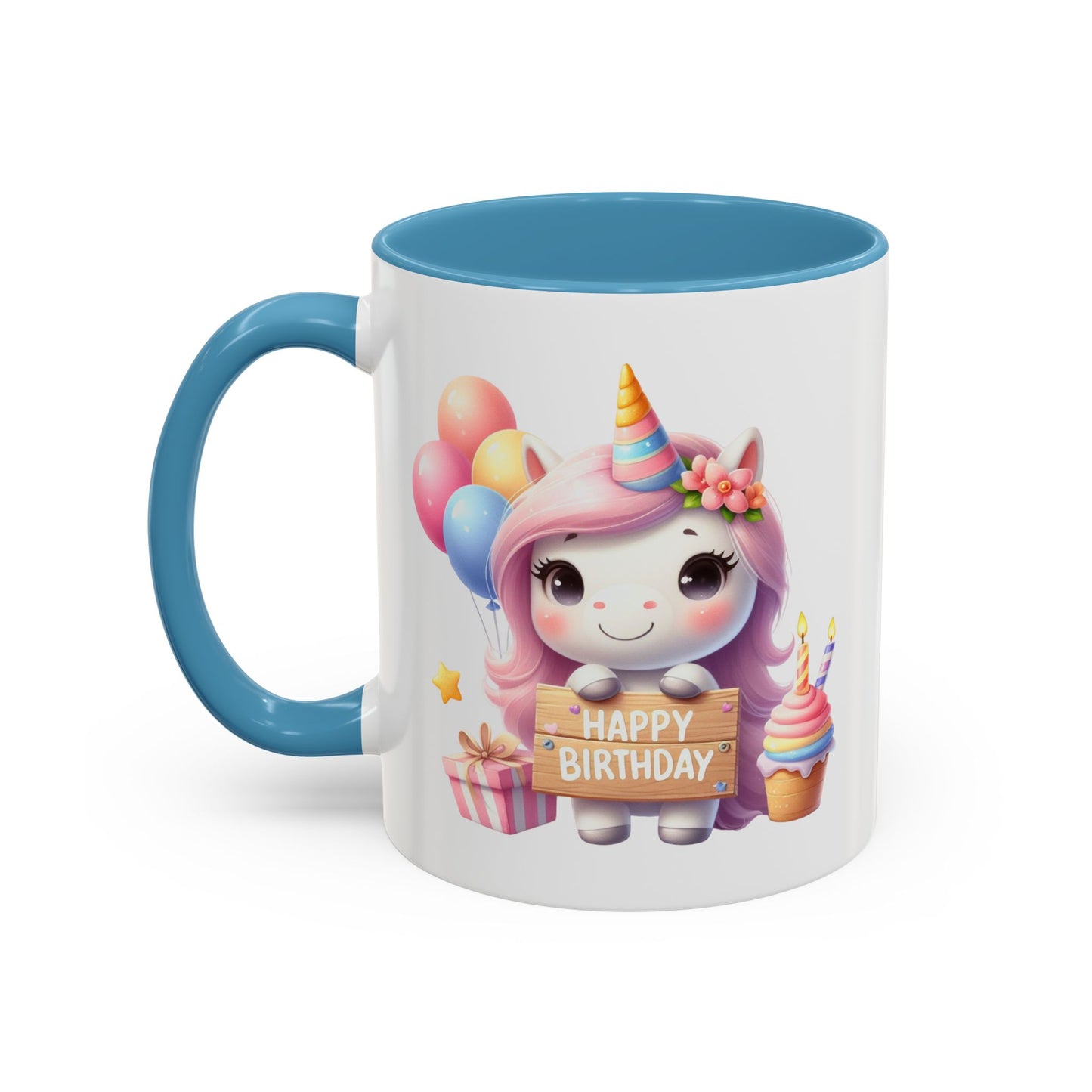 Birthday Mug - Girl Unicorn Happy Birthday Sign 2