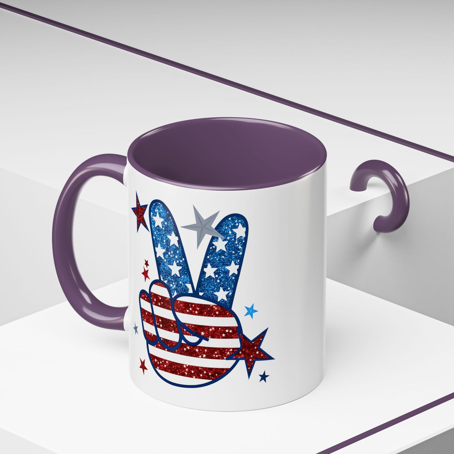 4th of July Mug - America Peace Sign