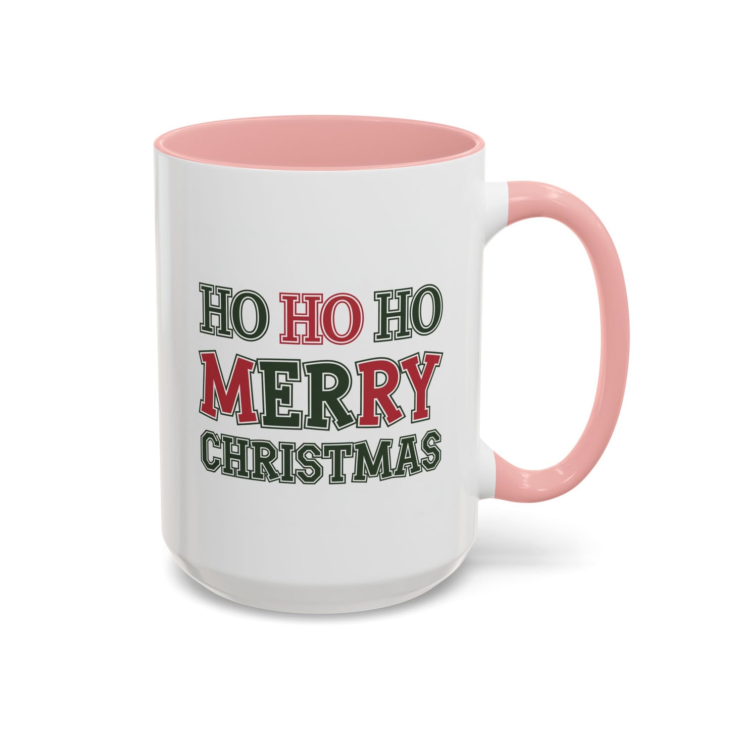Christmas Mug - Ho Ho Ho Merry Christmas Green & Red Text 2
