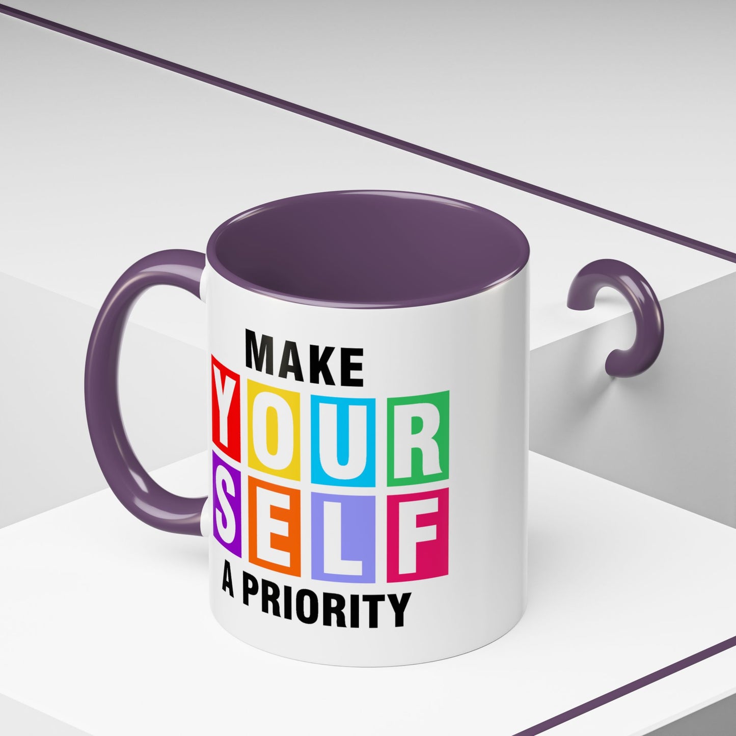 Wellness Mug - Make Yourself a Priority Colored Blocks