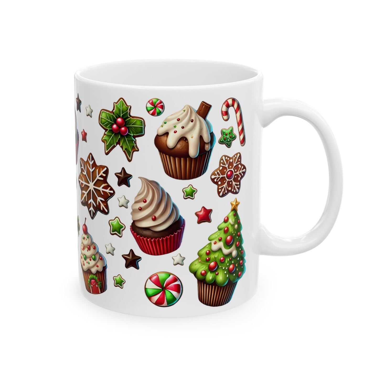 Christmas Mug - Cupcake Cookies Candy Pattern