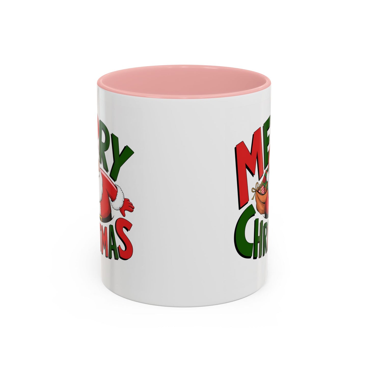Christmas Mug - Green & Red Text Santa Presents