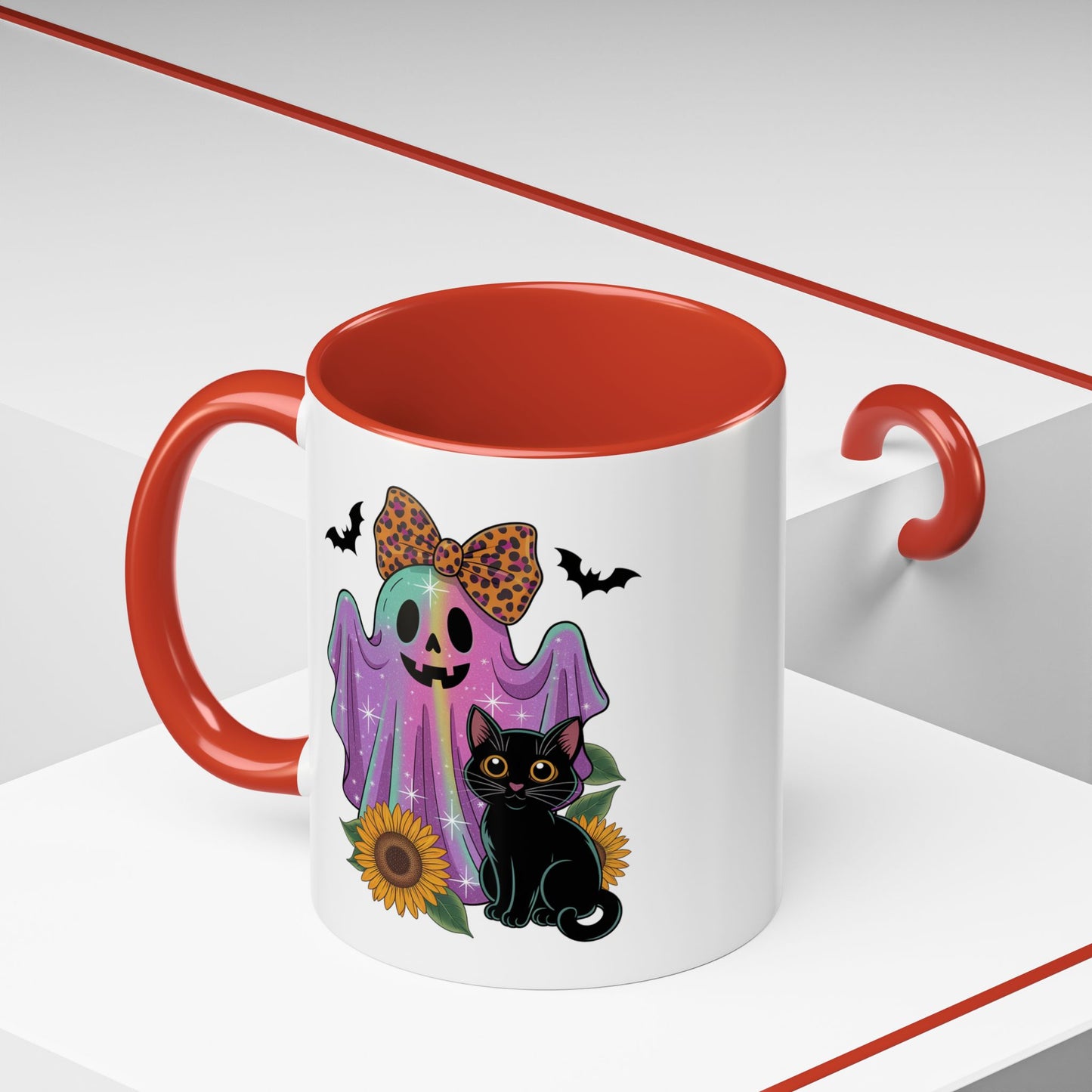 Halloween Mug - Cute Ghost With Cat