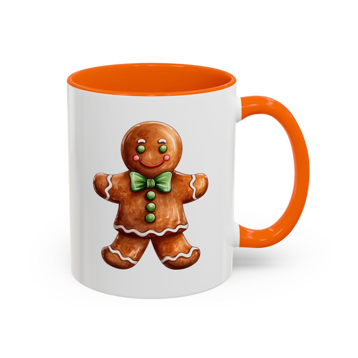 Christmas Mug - Gingerbread Man Green Bow