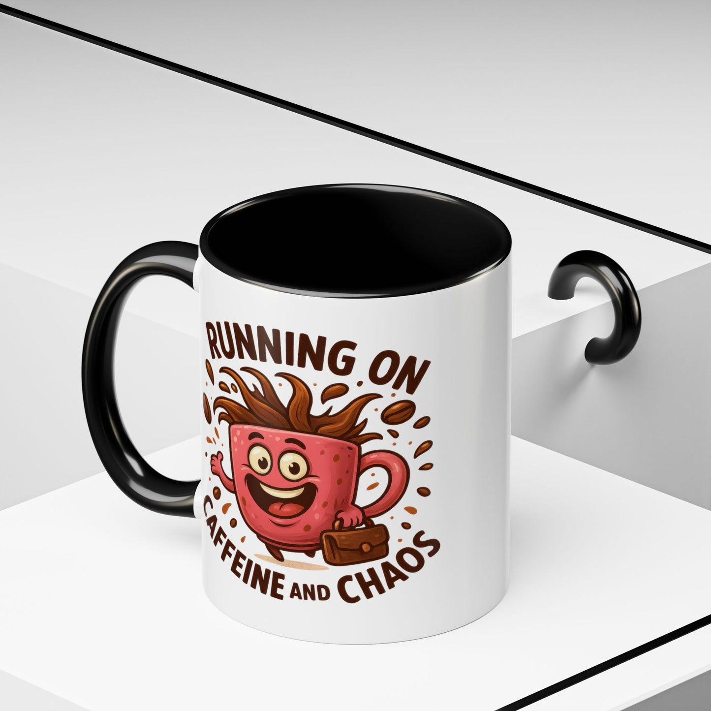 Humor Mug - Running On Caffeine and Chaos