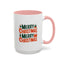 Christmas Mug - Green & Red Text Tree Presents
