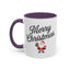 Christmas Mug - Merry Christmas Black Text Santa Present