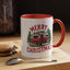 Christmas Mug - Merry Christmas Red & White Camper