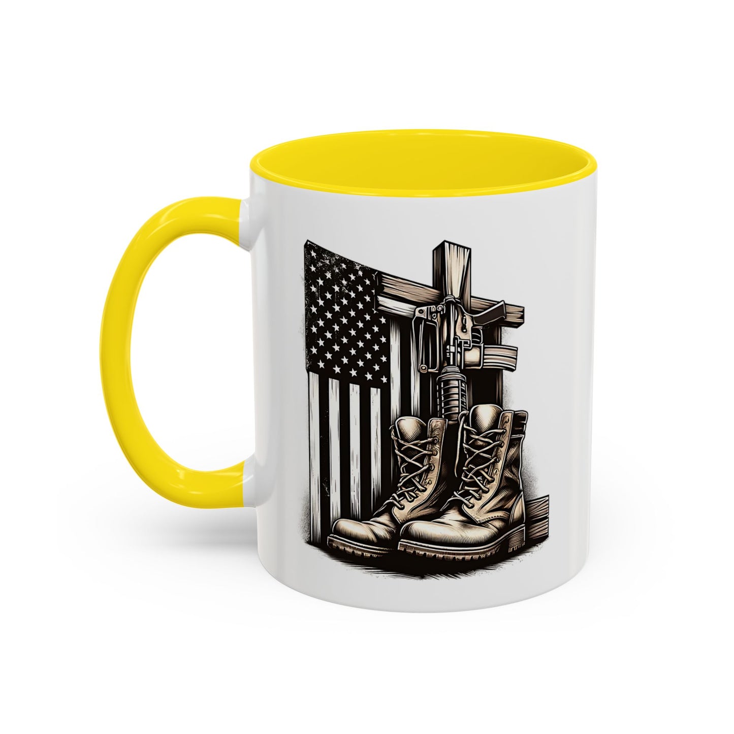 4th of July Mug - Fallen Soldier Boots Flag