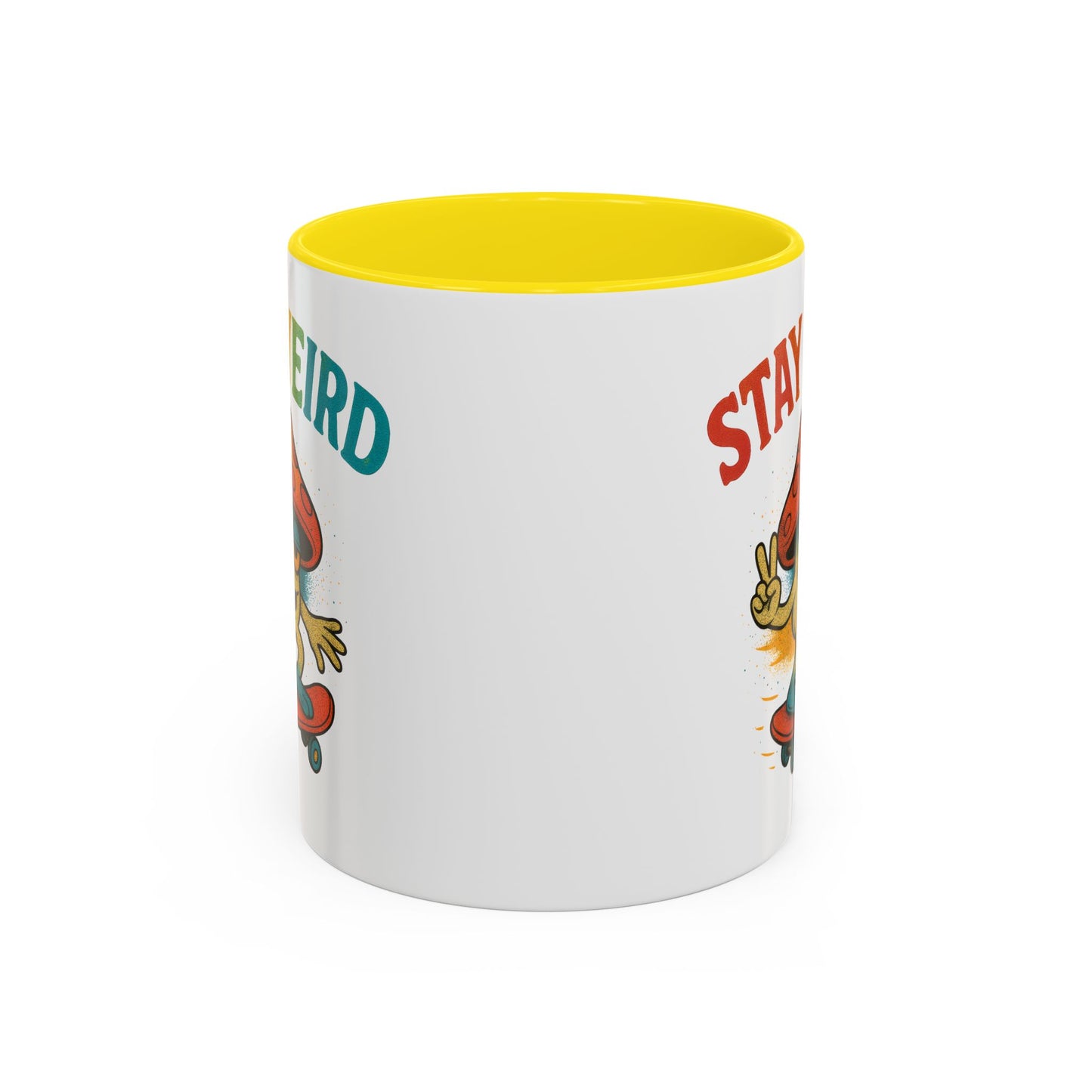 Humor Mug - Stay Weird Mushroom Skateboard