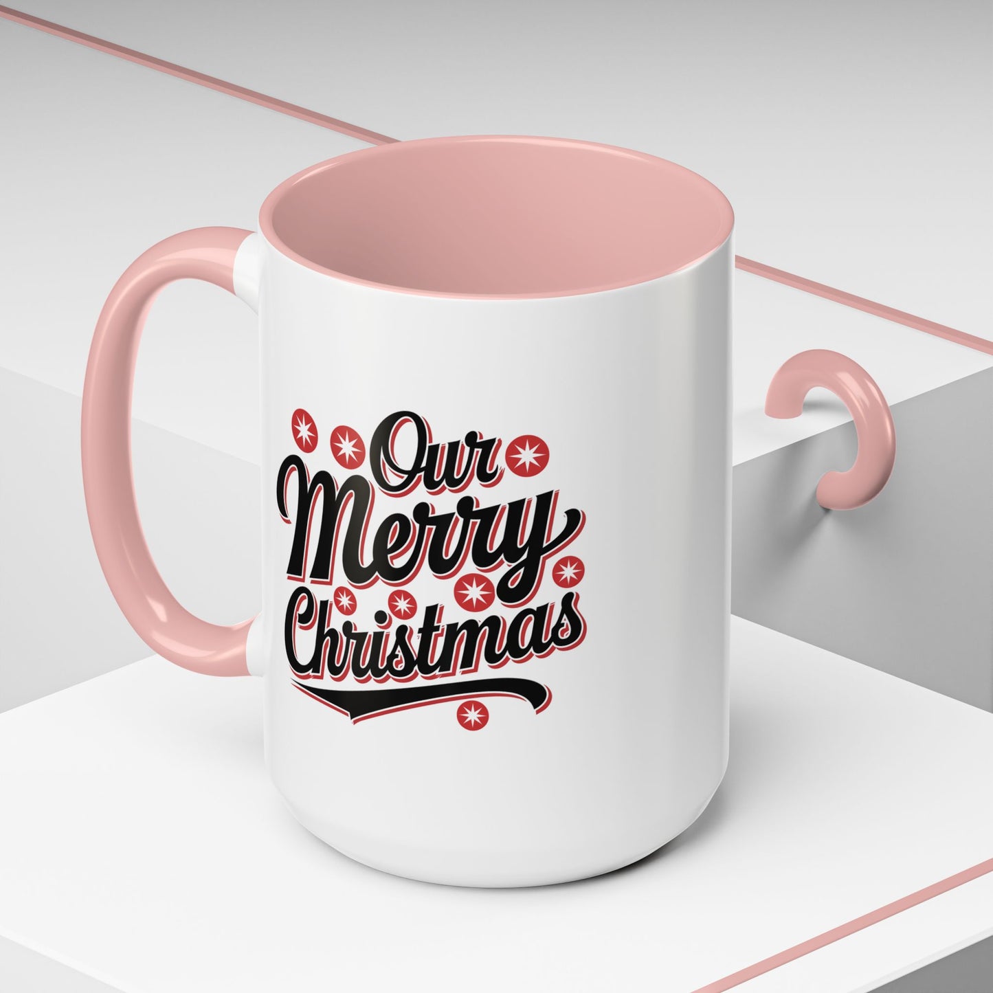 Christmas Mug - Merry Christmas Black Red & White Baseball Text