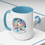 Christmas Mug - Merry Christmas Blue Text Snowman Star Reindeer
