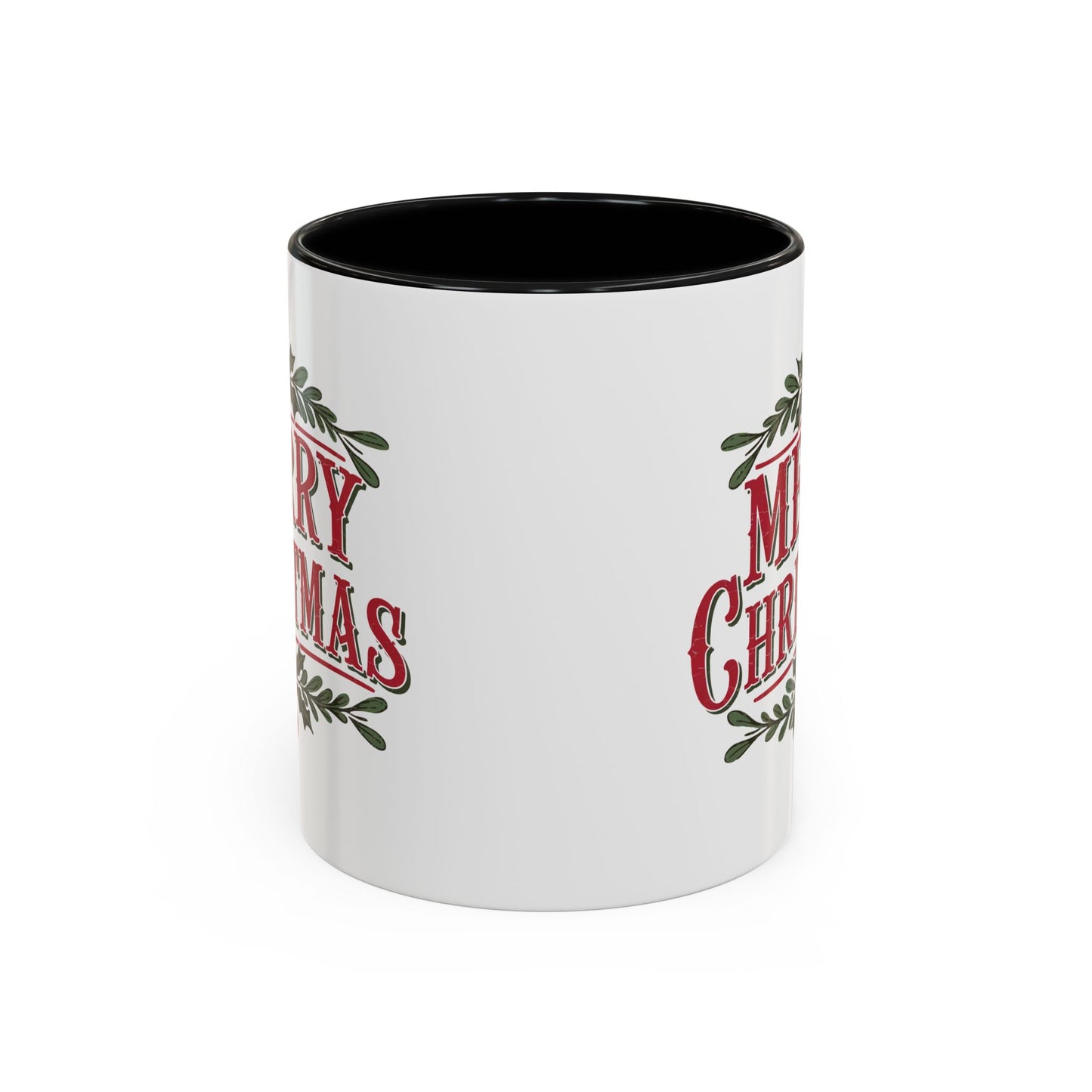 Christmas Mug - Merry Christmas Maroon Text Ornament Decorations