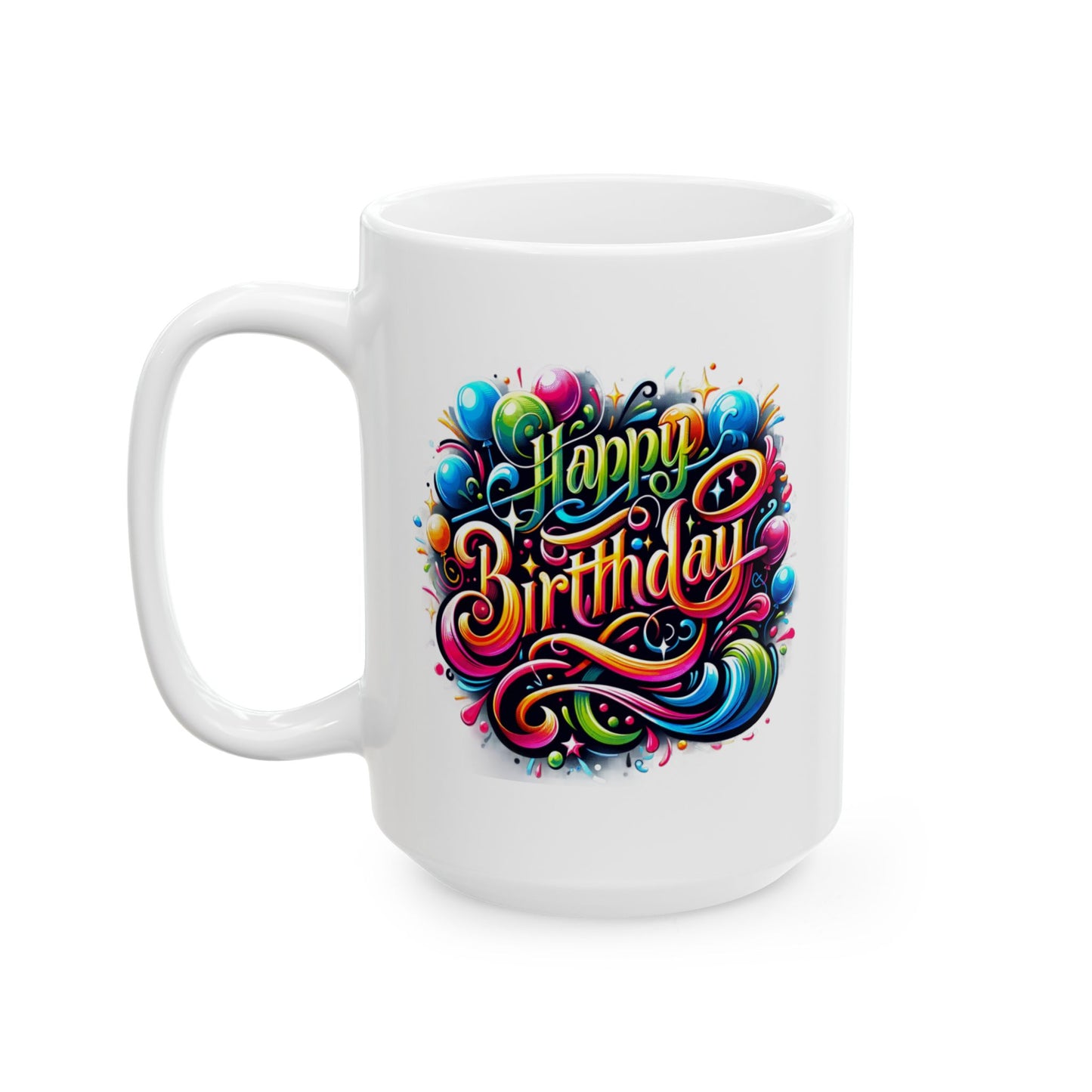 Birthday Mug - Happy Birthday Swish