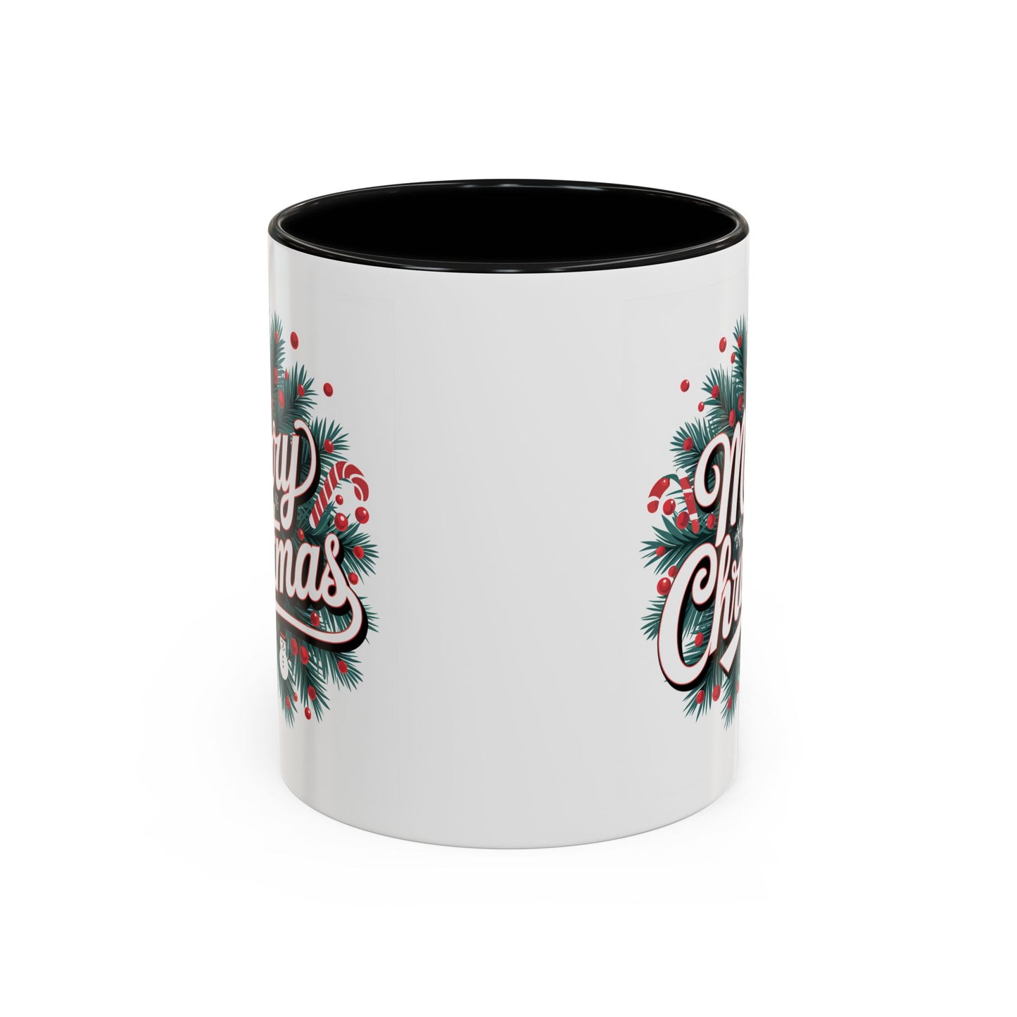 Christmas Mug - Merry Christmas White & Red Embossed Text