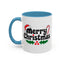 Christmas Mug - Merry Christmas Black Text Hat Candy Cane Mistletoe