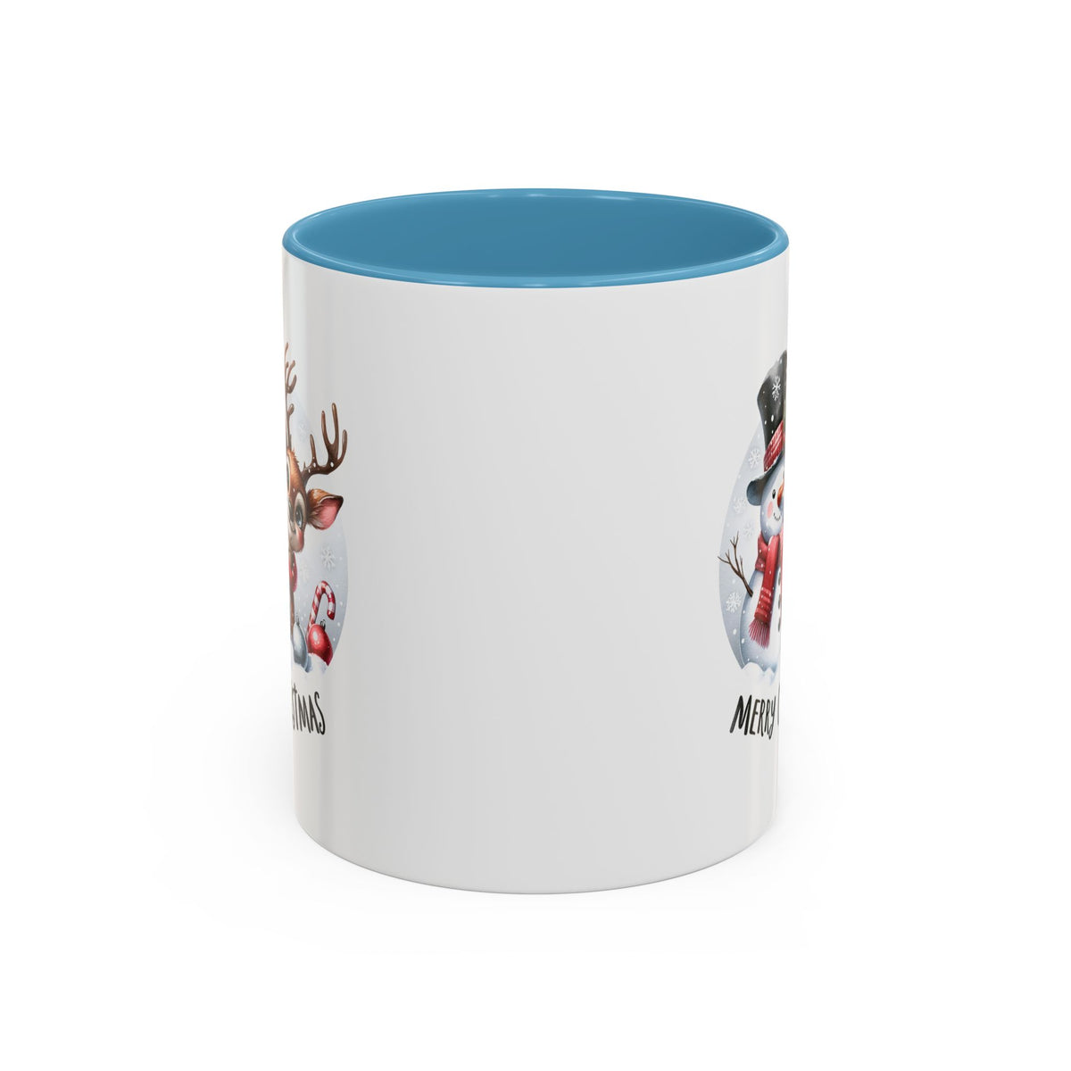 Chistmas Mug - Merry Christmas Snowman and Reindeer
