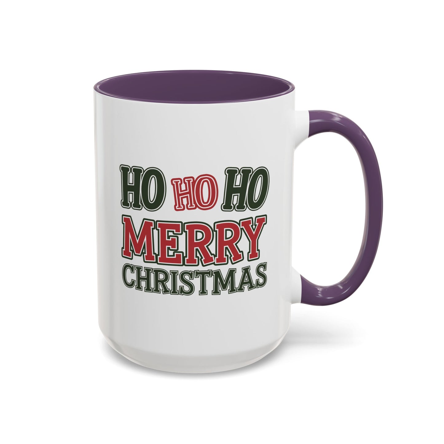 Christmas Mug - Ho Ho Ho Merry Christmas Green & Red Text
