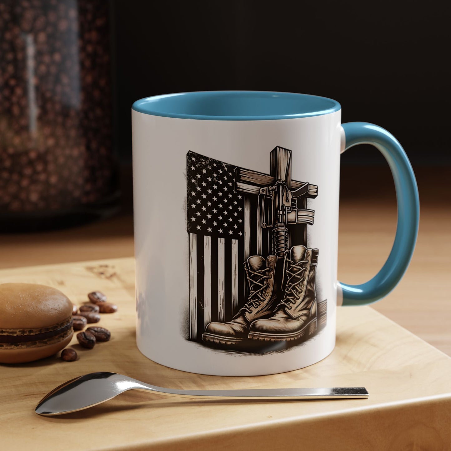 4th of July Mug - Fallen Soldier Boots Flag