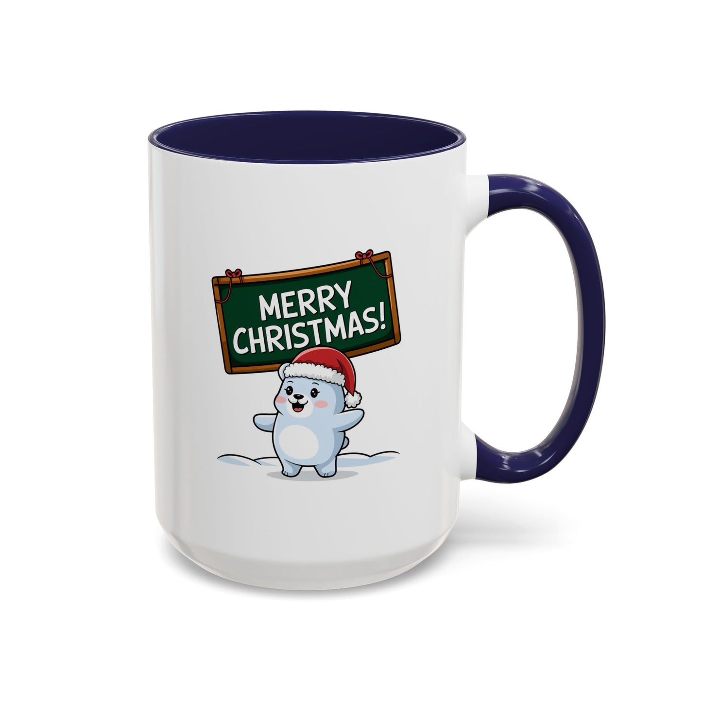Christmas Mug - Merry Christmas White Text Seal Pup
