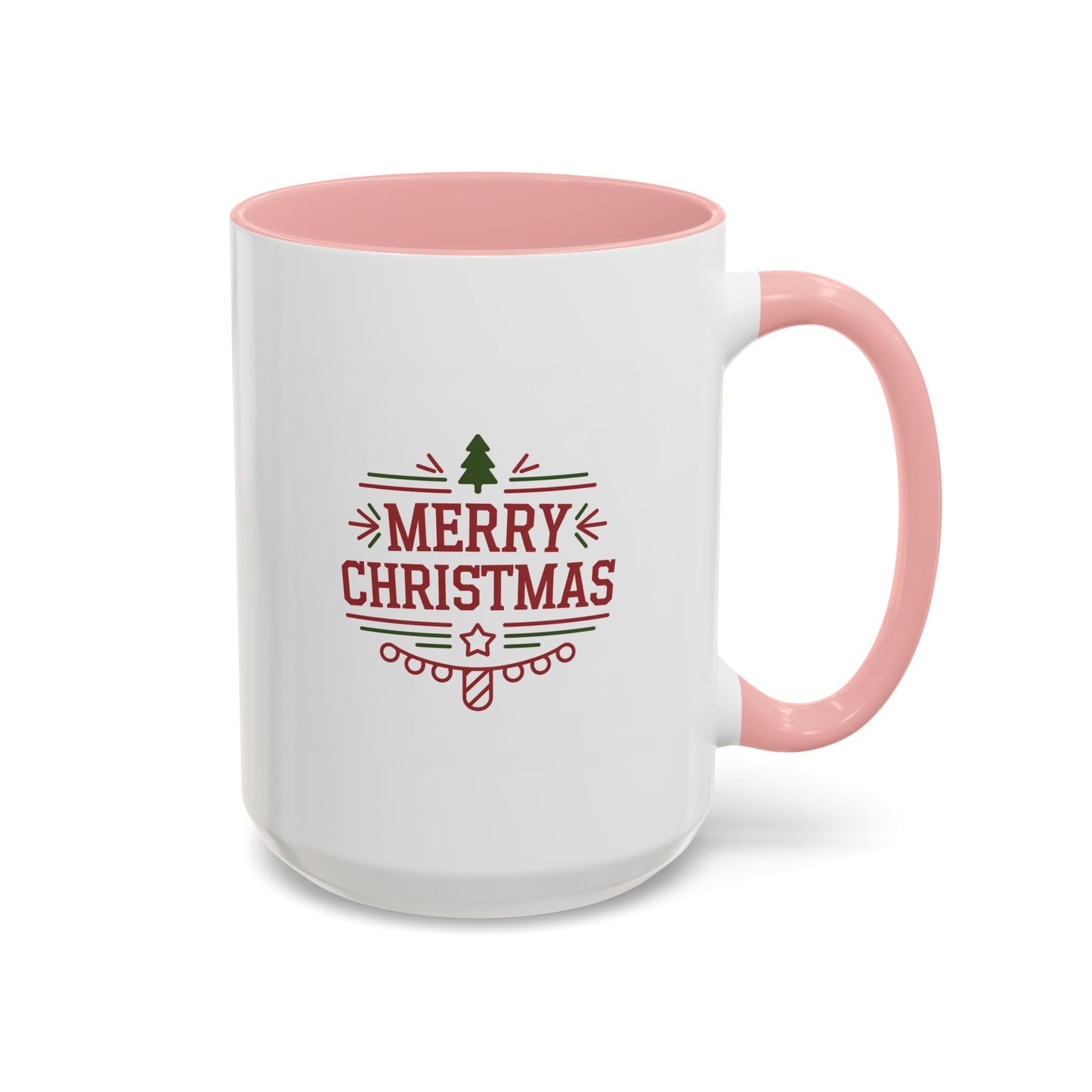 Christmas Mug - Merry Christmas Maroon Text Tree Star