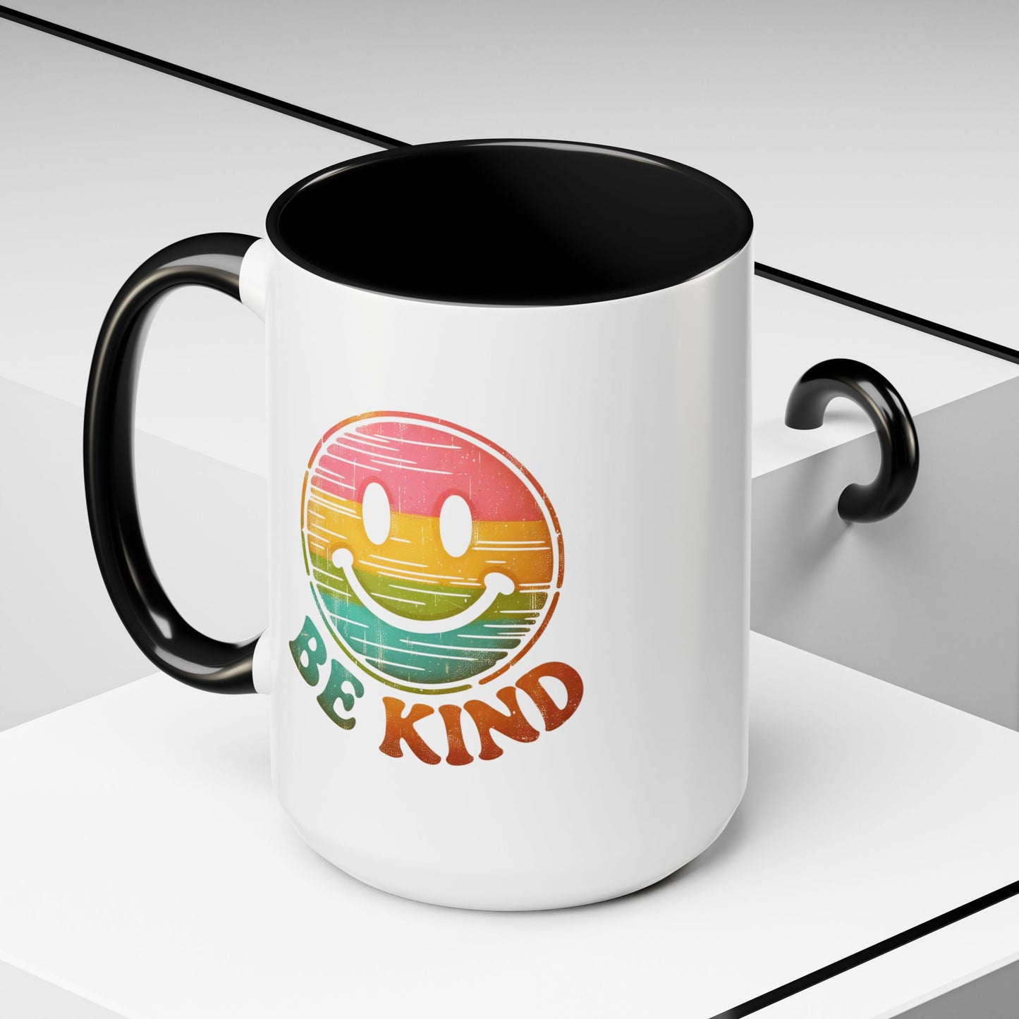 Motivation Mug - Retro Smiley Face Be Kind