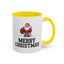 Christmas Mug - Merry Christmas Black Text Santa Walking