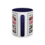 Christmas Mug - Merry Christmas Red Green & Black Text Trees Presents