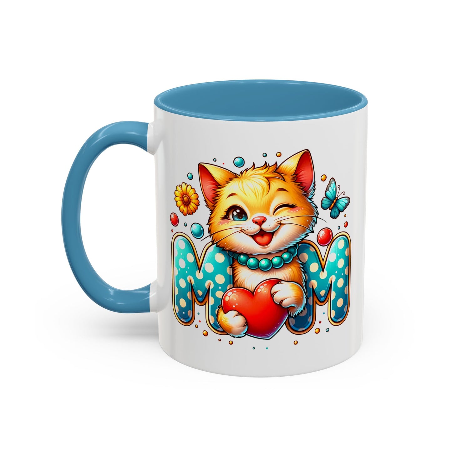 Mother's Day Mug - Mom Cat Red Heart