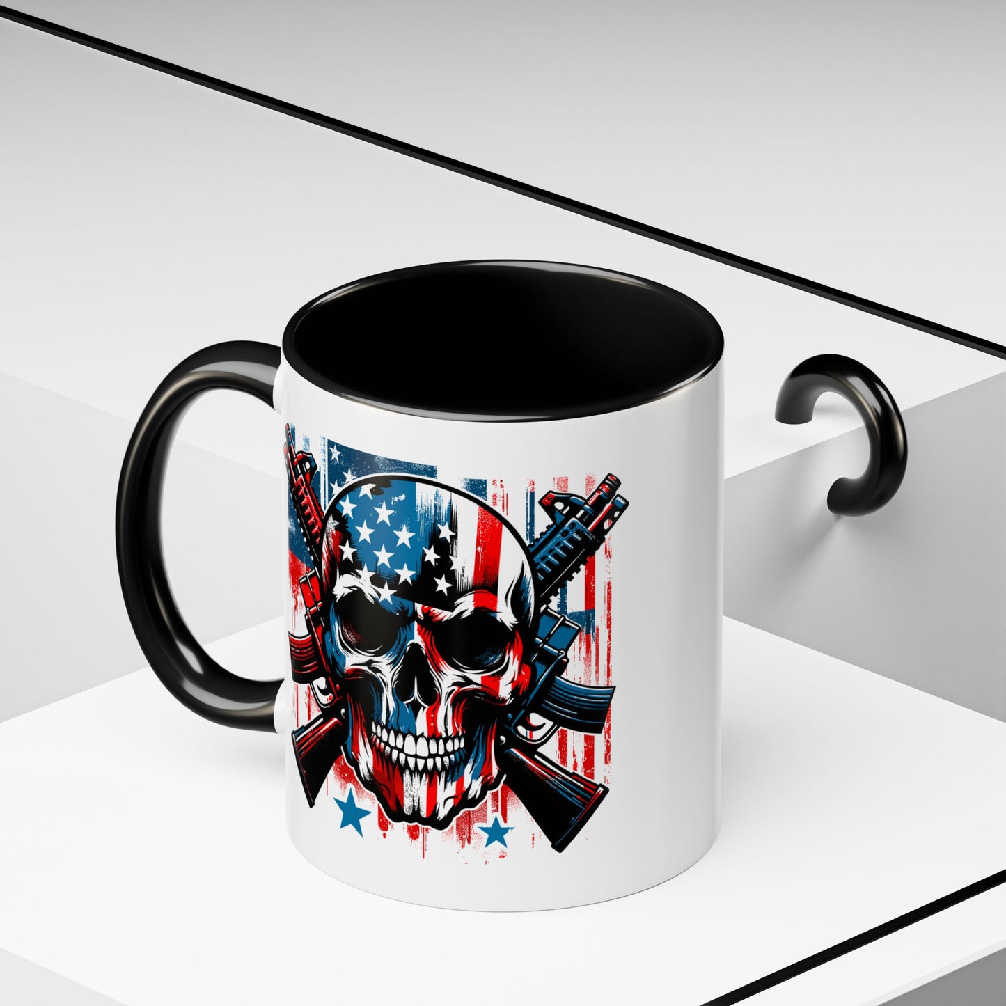 4th of July Mug - Skull With American Flag