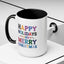 Christmas Mug - Happy Holidays and Merry Christmas Blue Yellow Purple Orange Red Text