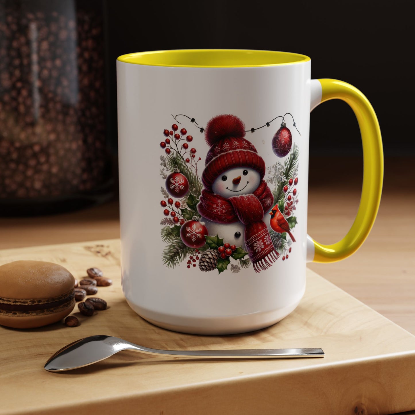 Christmas Mug - Burgundy Snowman
