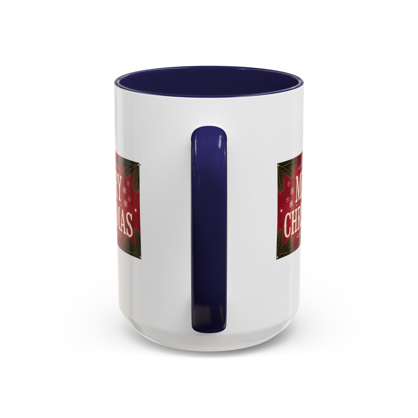 Christmas Mug - Merry Christmas Cream Text Maroon Background