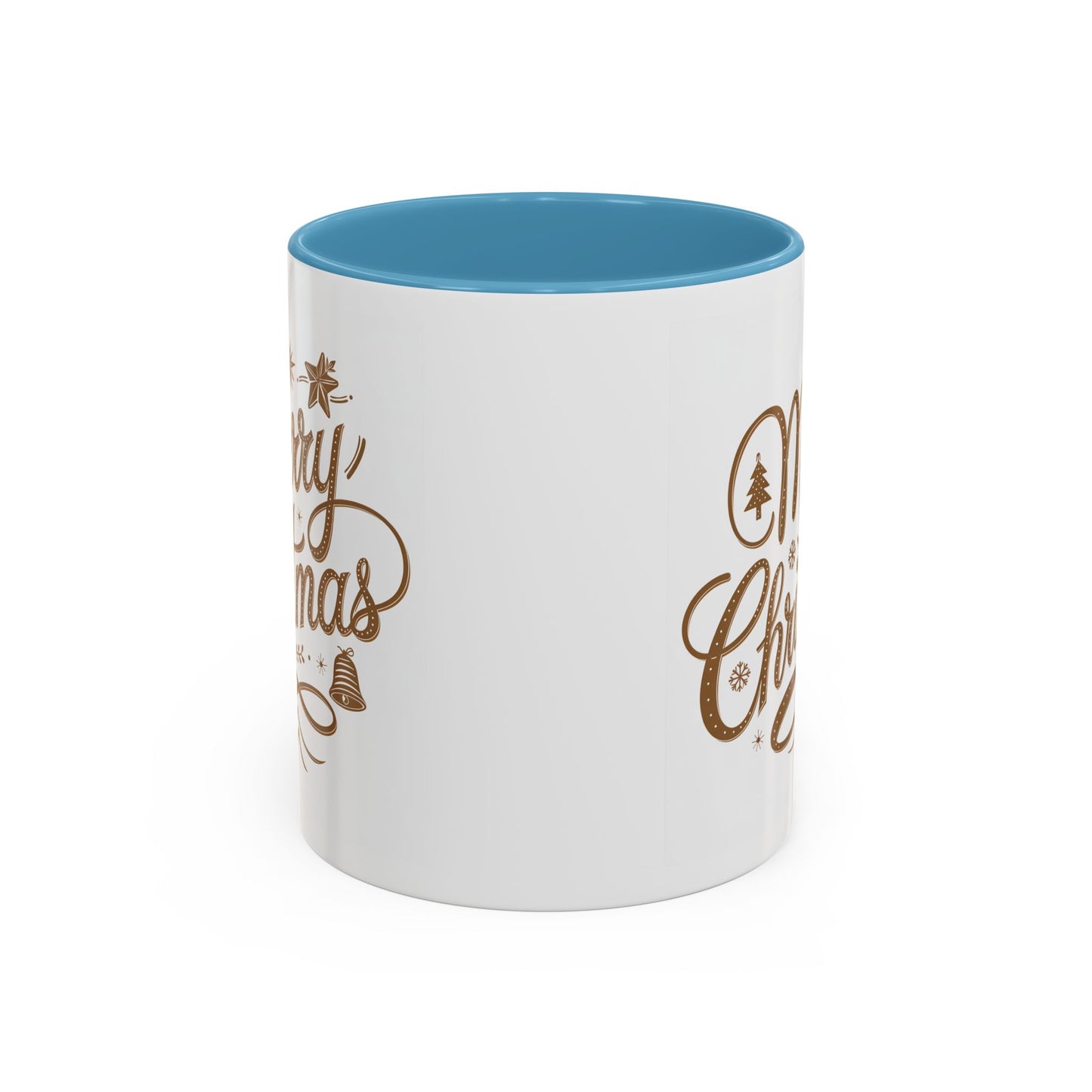 Christmas Mug - Merry Christmas Gold Text Tree Star Ornaments