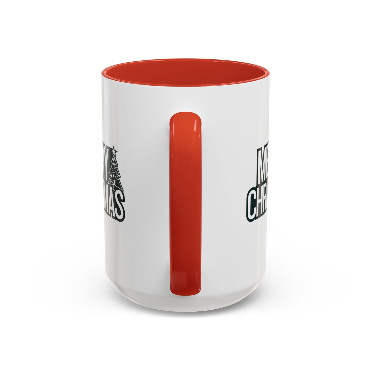 Christmas Mug - Merry Christmas White & Black Text Tree
