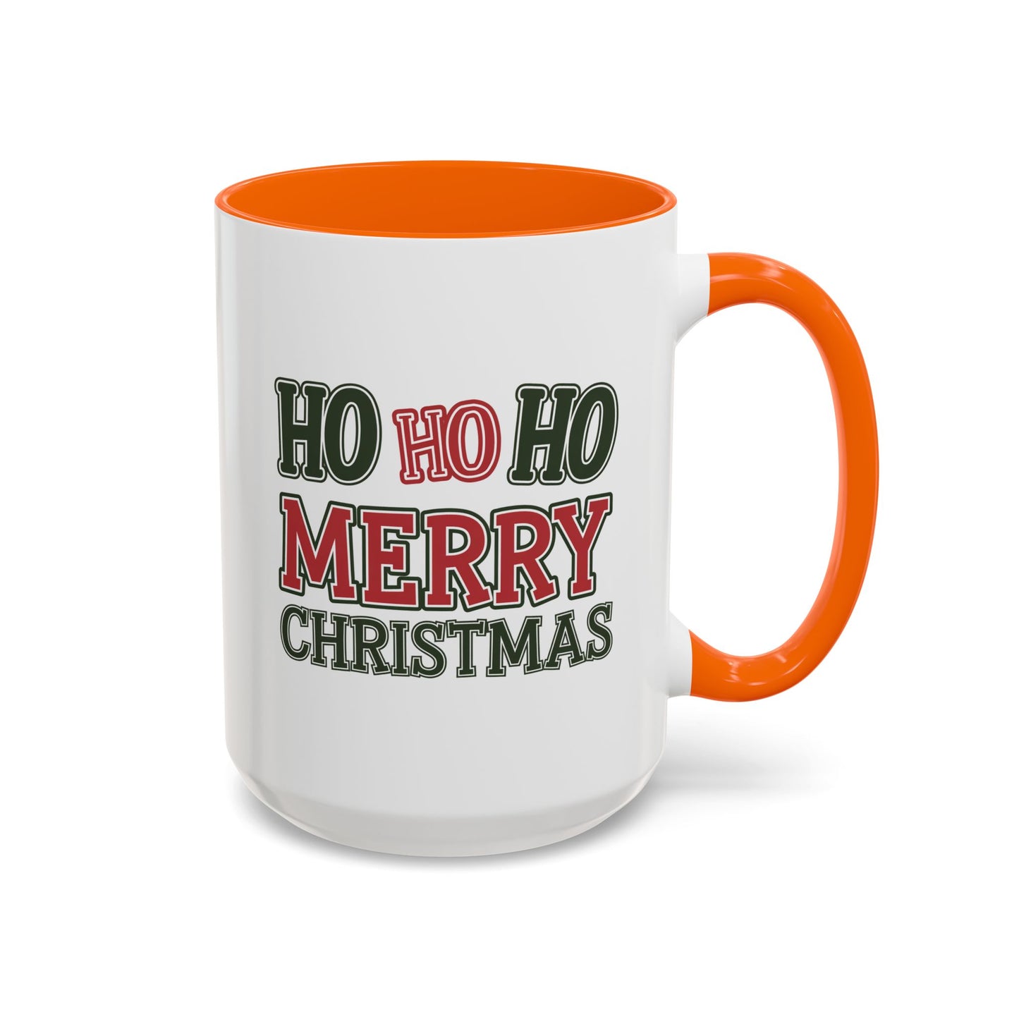 Christmas Mug - Ho Ho Ho Merry Christmas Green & Red Text