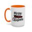 Christmas Mug - Merry Christmas Black Text Tartan Truck
