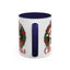 Christmas Mug - Merry Christmas Red Text Cat Presents Wreath