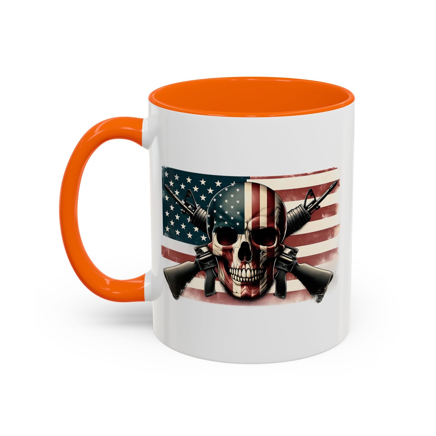 4th of July Mug - Skull Guns Flag